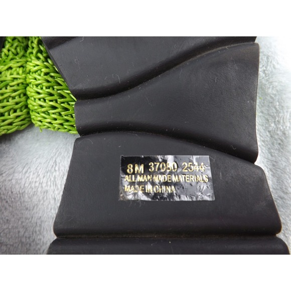 Carolina Colours‎ Sandals Women's Sz 8M Green Slip On Wedge Stretchy Woven Top - Picture 14 of 16